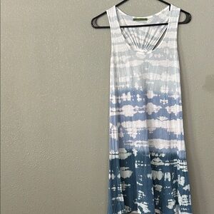 Velvet Brand Sleeveless Blue Tie-Dye Dress Size Medium